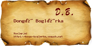 Dongó Boglárka névjegykártya